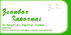 zsombor kapornai business card